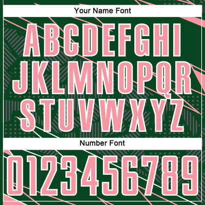 Custom Green Medium Pink-White Lines Sports Sublimation Soccer Uniform Jersey