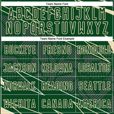 Custom Green Cream Lines Sports Sublimation Soccer Uniform Jersey