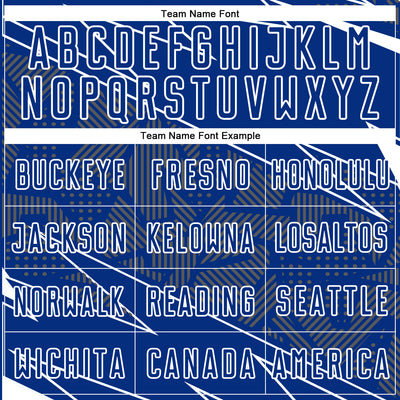 Custom Royal White Lines Sports Sublimation Soccer Uniform Jersey