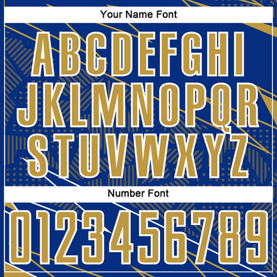 Custom Royal Old Gold-White Lines Sports Sublimation Soccer Uniform Jersey