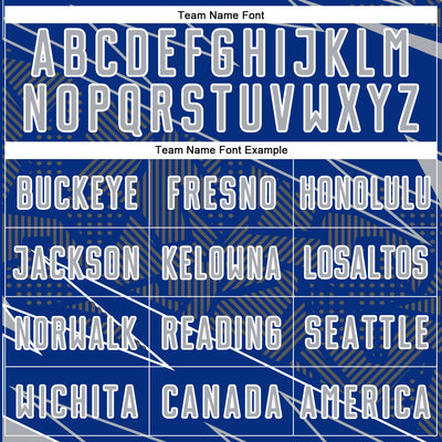 Custom Royal Gray-White Lines Sports Sublimation Soccer Uniform Jersey