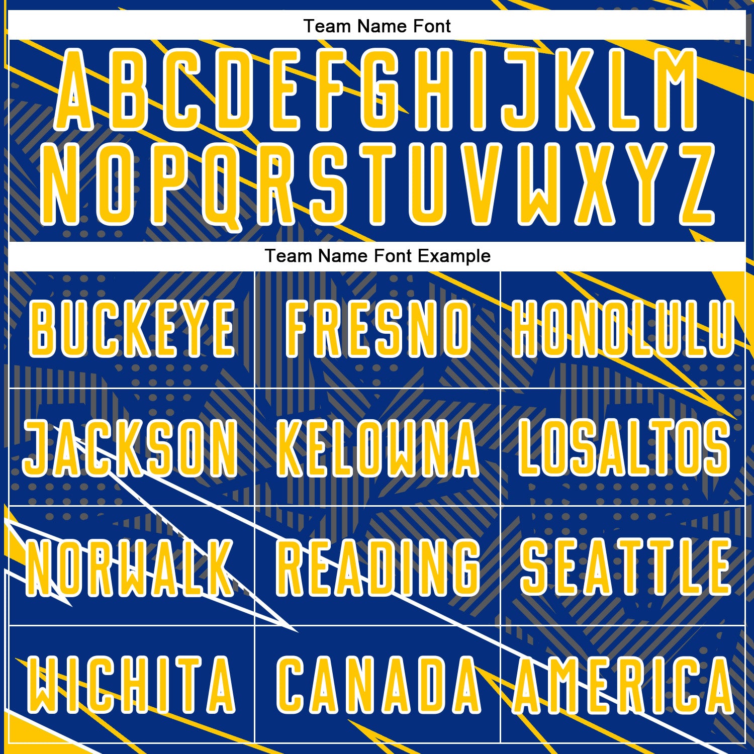 Custom Royal Yellow-White Lines Sports Sublimation Soccer Uniform Jersey