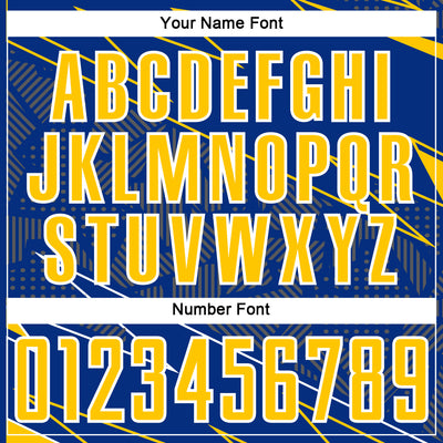 Custom Royal Yellow-White Lines Sports Sublimation Soccer Uniform Jersey