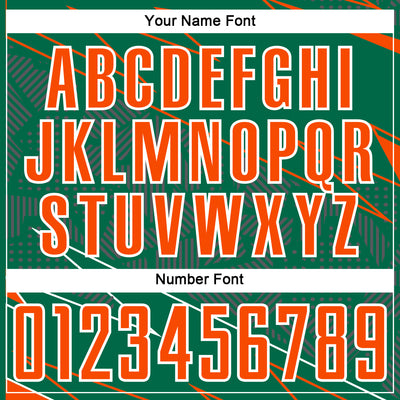 Custom Kelly Green Orange-White Lines Sports Sublimation Soccer Uniform Jersey