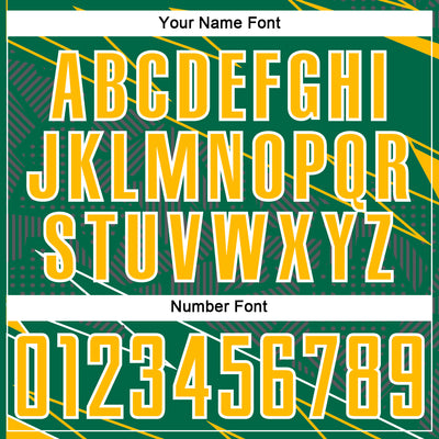 Custom Kelly Green Gold-White Lines Sports Sublimation Soccer Uniform Jersey