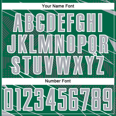 Custom Kelly Green Gray-White Lines Sports Sublimation Soccer Uniform Jersey