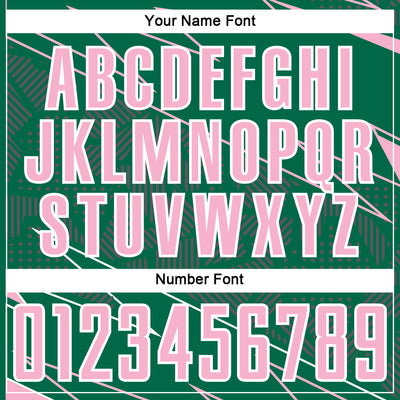 Custom Kelly Green Light Pink-White Lines Sports Sublimation Soccer Uniform Jersey