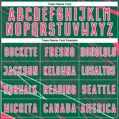 Custom Kelly Green Neon Pink-White Lines Sports Sublimation Soccer Uniform Jersey