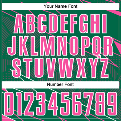 Custom Kelly Green Pink-White Lines Sports Sublimation Soccer Uniform Jersey