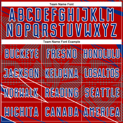 Custom Red Royal-White Lines Sports Sublimation Soccer Uniform Jersey