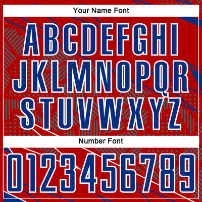 Custom Red Royal-White Lines Sports Sublimation Soccer Uniform Jersey