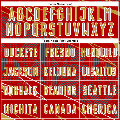 Custom Red Old Gold-White Lines Sports Sublimation Soccer Uniform Jersey