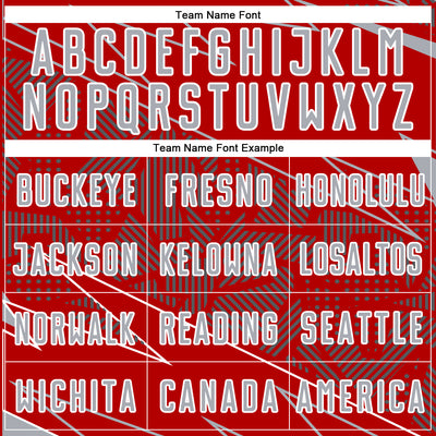 Custom Red Gray-White Lines Sports Sublimation Soccer Uniform Jersey