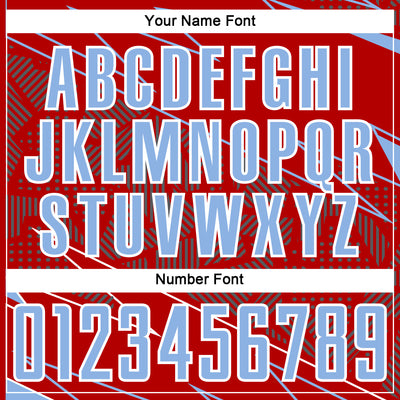 Custom Red Light Blue-White Lines Sports Sublimation Soccer Uniform Jersey