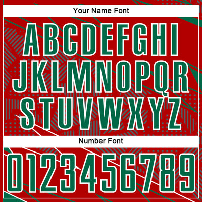 Custom Red Kelly Green-White Lines Sports Sublimation Soccer Uniform Jersey