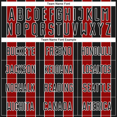 Custom Black Red-White Pinstripe Line Sports Sublimation Soccer Uniform Jersey