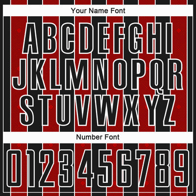 Custom Black Red-White Pinstripe Line Sports Sublimation Soccer Uniform Jersey