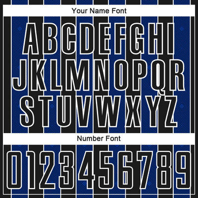 Custom Black Royal-White Pinstripe Line Sports Sublimation Soccer Uniform Jersey