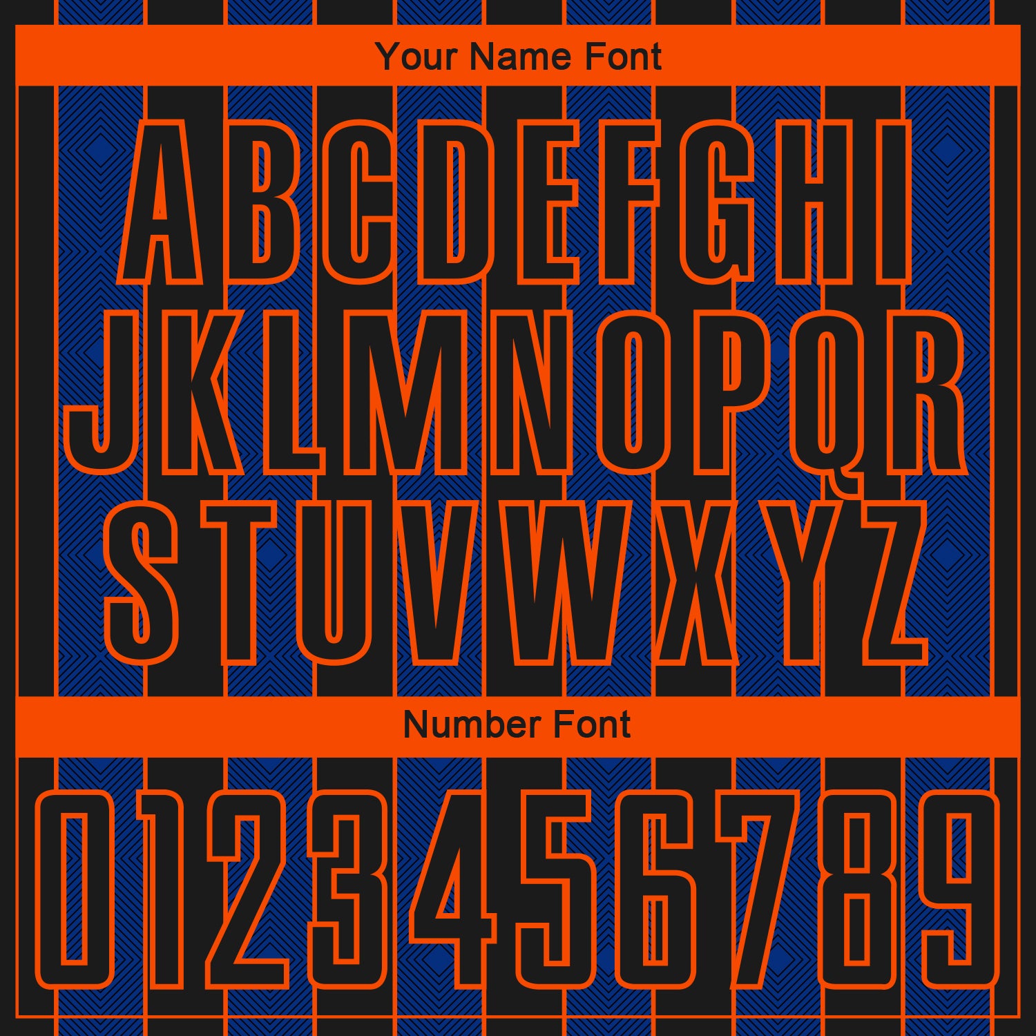 Custom Black Royal-Orange Pinstripe Line Sports Sublimation Soccer Uniform Jersey