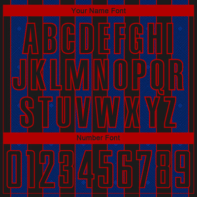 Custom Black Royal-Red Pinstripe Line Sports Sublimation Soccer Uniform Jersey