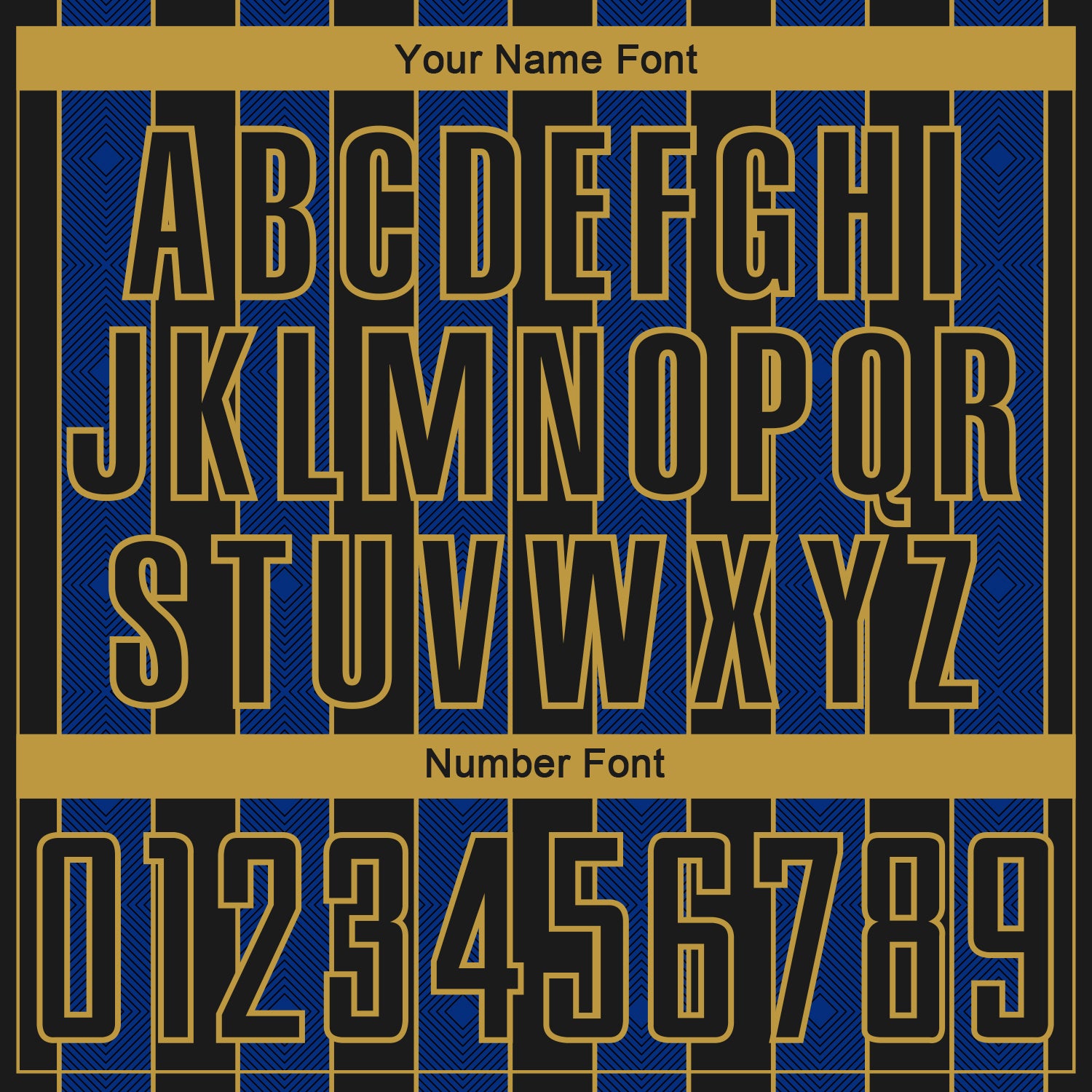 Custom Black Royal-Old Gold Pinstripe Line Sports Sublimation Soccer Uniform Jersey