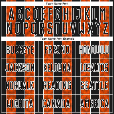 Custom Black Orange-White Pinstripe Line Sports Sublimation Soccer Uniform Jersey