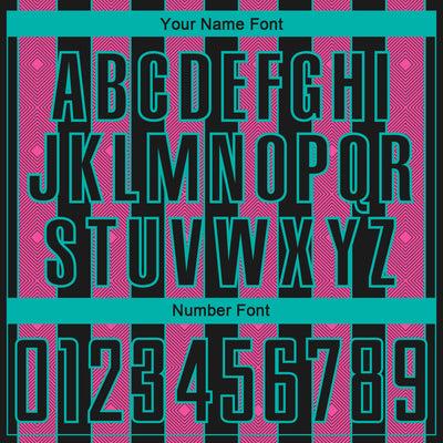 Custom Black Pink-Aqua Pinstripe Line Sports Sublimation Soccer Uniform Jersey