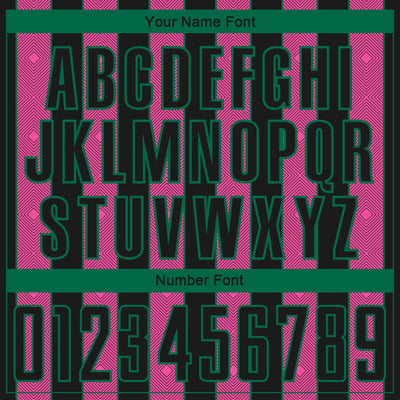 Custom Black Pink-Kelly Green Pinstripe Line Sports Sublimation Soccer Uniform Jersey