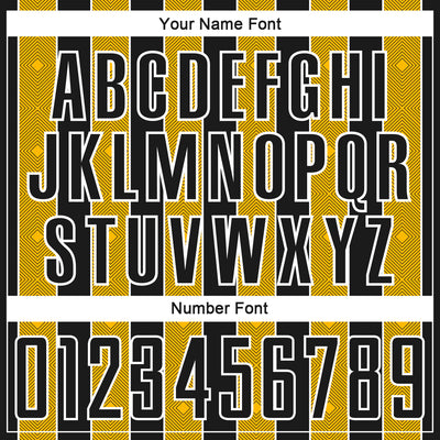 Custom Black Gold-White Pinstripe Line Sports Sublimation Soccer Uniform Jersey