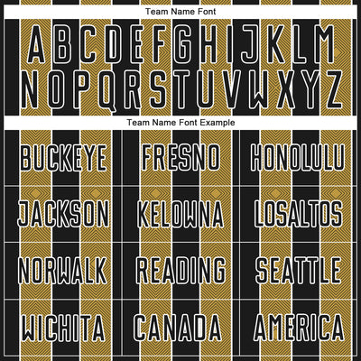 Custom Black Old Gold-White Pinstripe Line Sports Sublimation Soccer Uniform Jersey