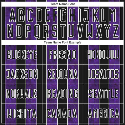 Custom Black Purple-White Pinstripe Line Sports Sublimation Soccer Uniform Jersey