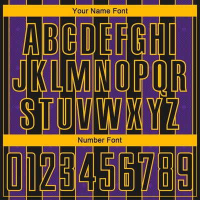 Custom Black Purple-Gold Pinstripe Line Sports Sublimation Soccer Uniform Jersey