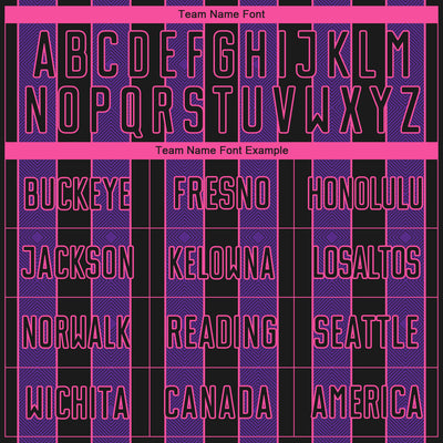 Custom Black Purple-Pink Pinstripe Line Sports Sublimation Soccer Uniform Jersey