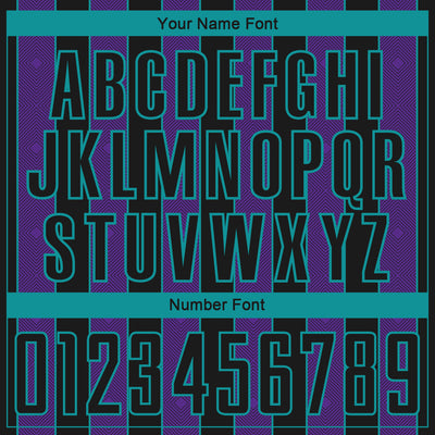 Custom Black Purple-Teal Pinstripe Line Sports Sublimation Soccer Uniform Jersey