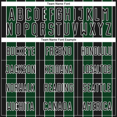 Custom Black Green-White Pinstripe Line Sports Sublimation Soccer Uniform Jersey