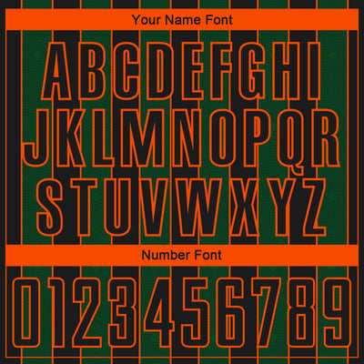 Custom Black Green-Orange Pinstripe Line Sports Sublimation Soccer Uniform Jersey