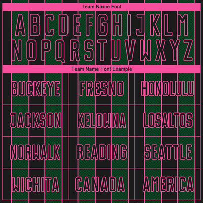 Custom Black Green-Pink Pinstripe Line Sports Sublimation Soccer Uniform Jersey