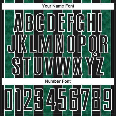 Custom Black Kelly Green-White Pinstripe Line Sports Sublimation Soccer Uniform Jersey
