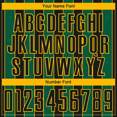 Custom Black Kelly Green-Gold Pinstripe Line Sports Sublimation Soccer Uniform Jersey