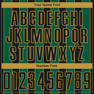 Custom Black Kelly Green-Old Gold Pinstripe Line Sports Sublimation Soccer Uniform Jersey