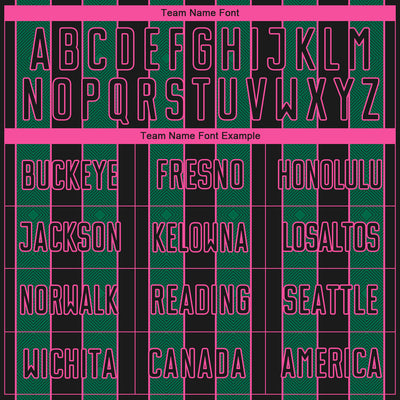 Custom Black Kelly Green-Pink Pinstripe Line Sports Sublimation Soccer Uniform Jersey