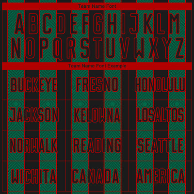 Custom Black Kelly Green-Red Pinstripe Line Sports Sublimation Soccer Uniform Jersey