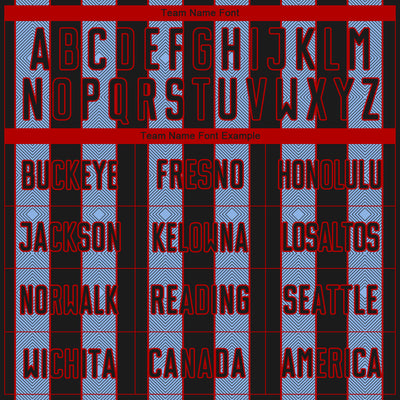 Custom Black Light Blue-Red Pinstripe Line Sports Sublimation Soccer Uniform Jersey