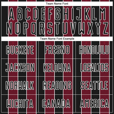 Custom Black Crimson-White Pinstripe Line Sports Sublimation Soccer Uniform Jersey