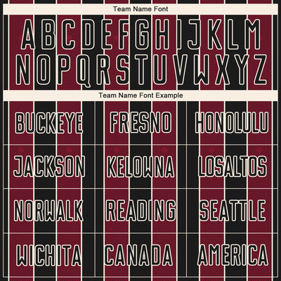 Custom Black Crimson-Cream Pinstripe Line Sports Sublimation Soccer Uniform Jersey