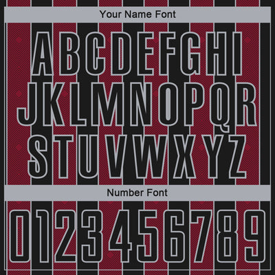 Custom Black Crimson-Gray Pinstripe Line Sports Sublimation Soccer Uniform Jersey