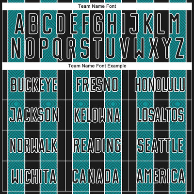 Custom Black Teal-White Pinstripe Line Sports Sublimation Soccer Uniform Jersey