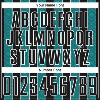 Custom Black Teal-White Pinstripe Line Sports Sublimation Soccer Uniform Jersey