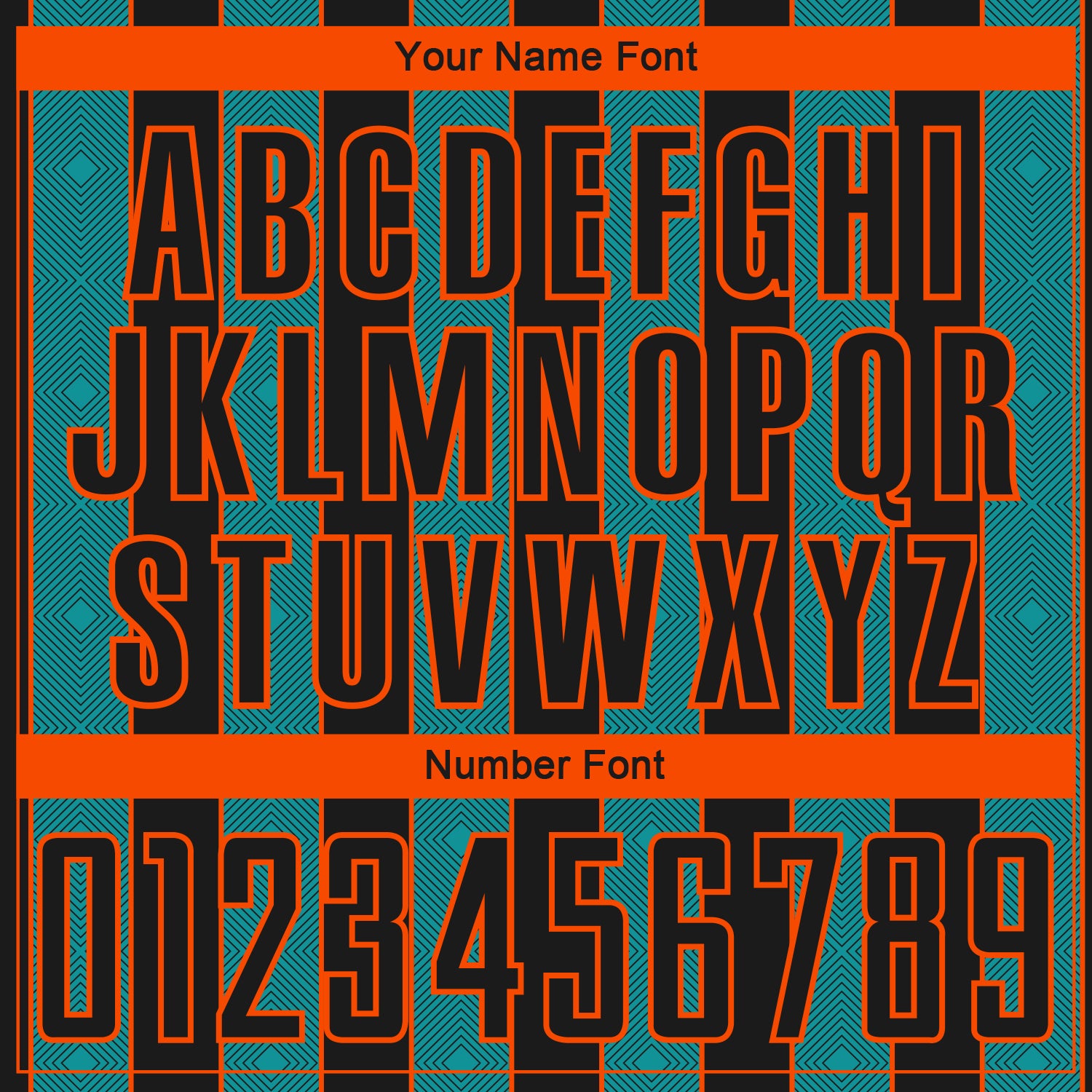 Custom Black Teal-Orange Pinstripe Line Sports Sublimation Soccer Uniform Jersey