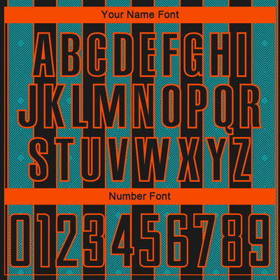 Custom Black Teal-Orange Pinstripe Line Sports Sublimation Soccer Uniform Jersey